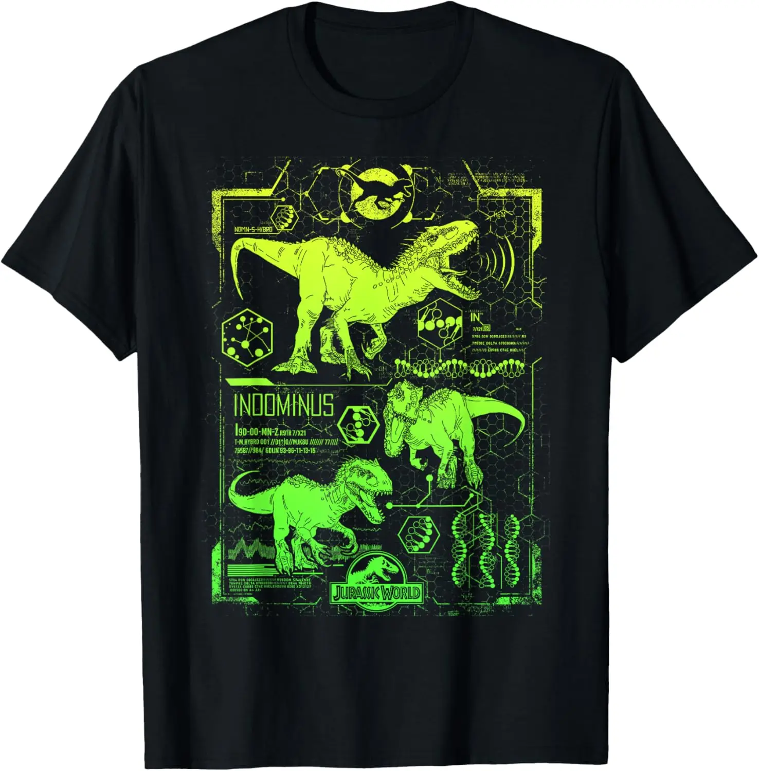 Jurassic World Indominus Rex Green Schematic T-Shirt