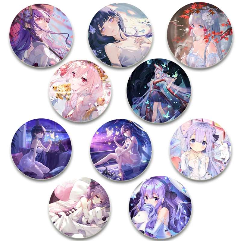 

Anime Game Azur Lane Brooch Pin Cute Cartoon Badge Handmade Tinplate Cartoon for Backpack Jewelry Decor Fans Collection Gifts