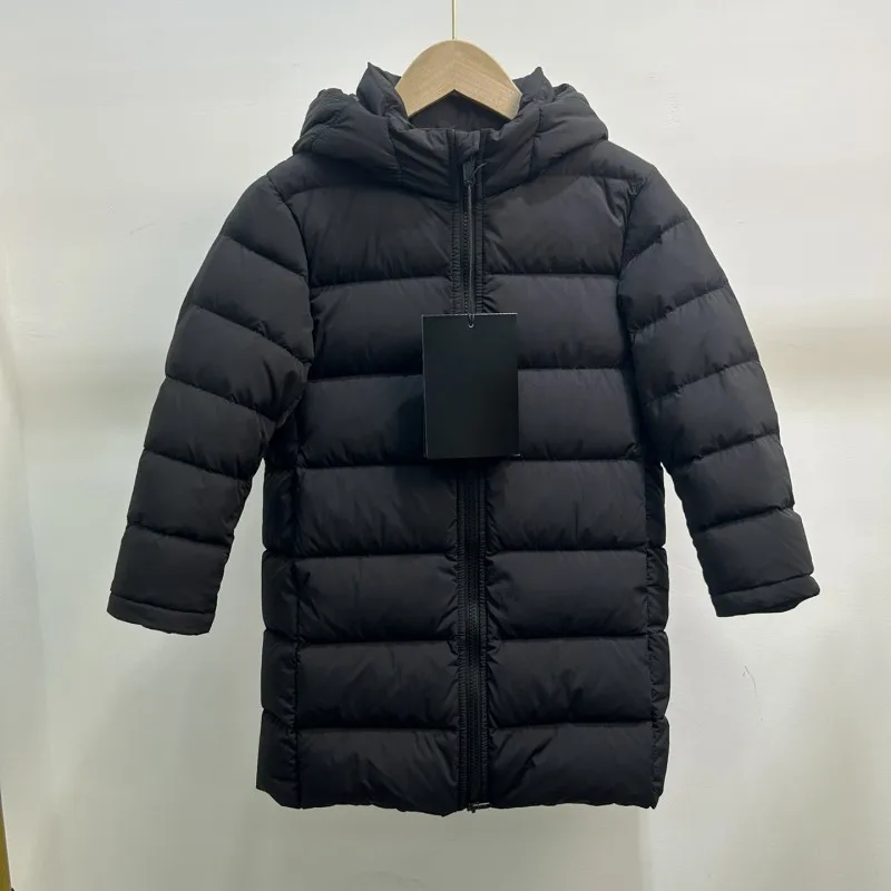 Chaqueta de plumón larga con capucha para niños y niñas, abrigo informal Y2K, ropa de moda cálida para exteriores, abrigo de movimiento para niños, Otoño e Invierno