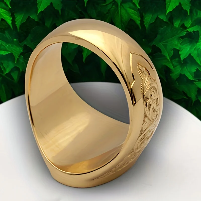 Fashion Retro Carved Snake Rings for Men Luxury 18K Gold Plated Male Punk Seal Ring Domineering Jewelry Birthday Gift