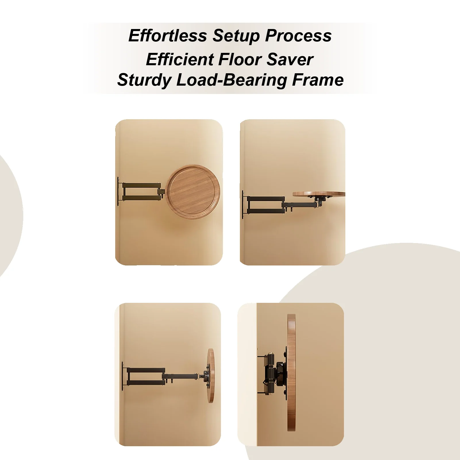 صينية حائط قابلة للطي مثبتة على الحائط قابلة للسحب طاولة مستديرة قابلة للطي لغرفة نوم الشقة RV مالك المنازل والمستأجرين الحمام #1