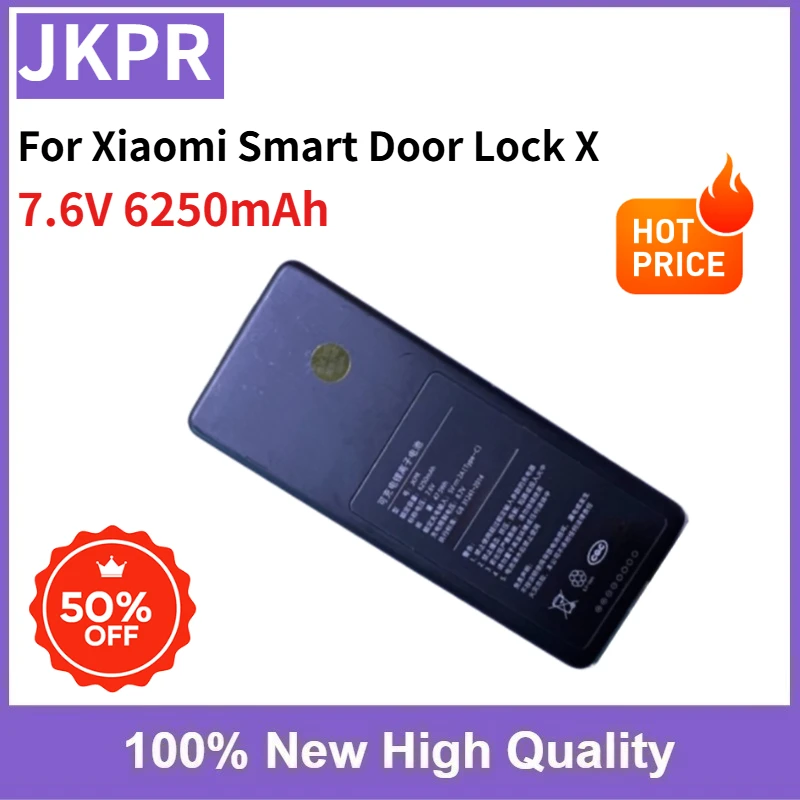New JKPR 7.6V 6250mAh Rechargeable Lithium Battery for Xiaomi Smart Door Lock X Face Recognition Smart Lock Fast Shipping