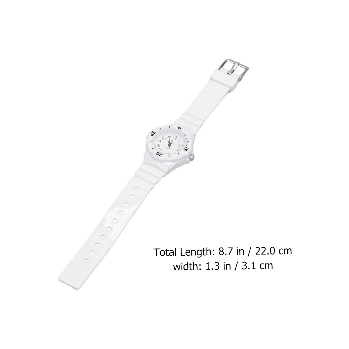 Silicone Quartz Watch For White 'S Sports Wristwatch With Arabic Numerals Lightweight Waterproof Design For