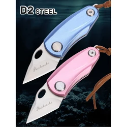 High Hardness D2 Steel Folding Knife Aluminium Alloy Handle Portable Pocket Knife Express Delivery Outdoor Self-defense Pocket