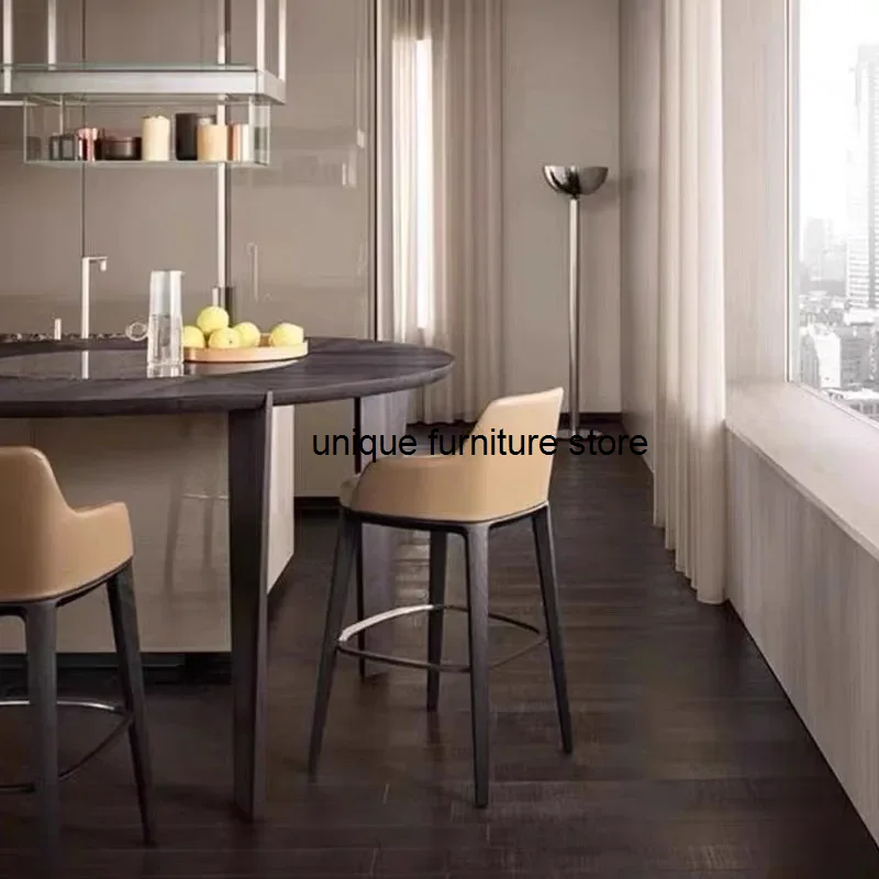 Dining room chairs in Nordic style modern design, living room high chairs, kitchen luxury leather table, De bar hotel furniture