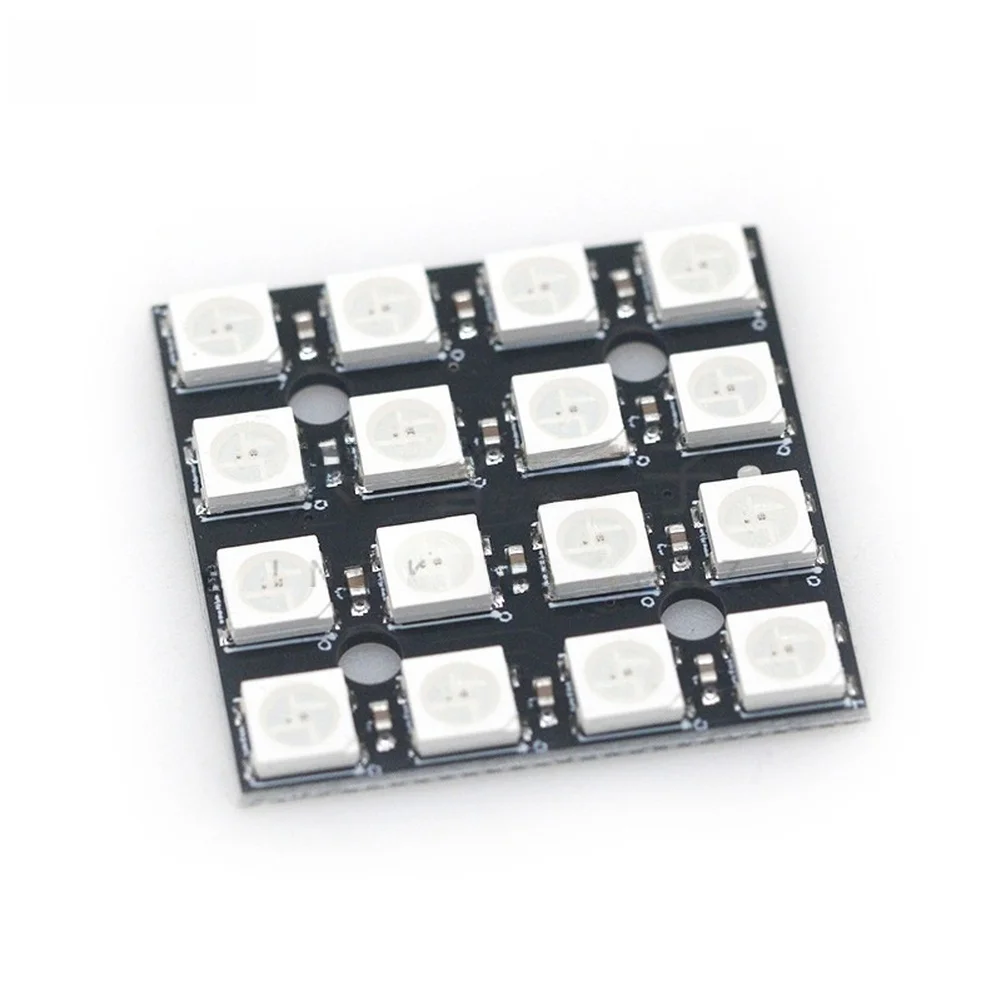 5pcs WS2812B= RGB LED Module 4x4=Matrix 16bit Color Development Board Smart Control Light Panel= For DIY Electronics Projects