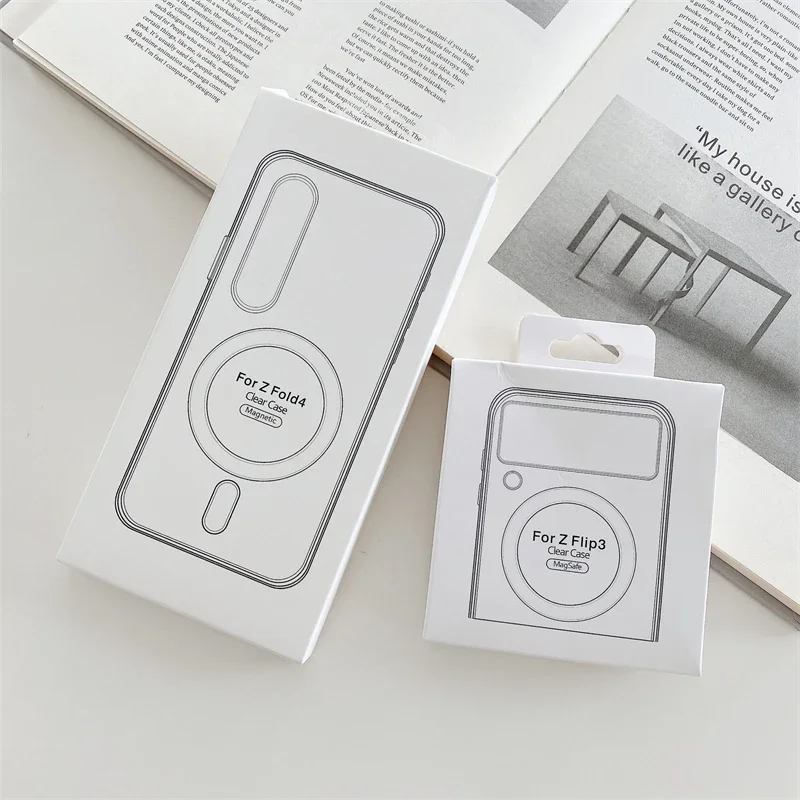 Clear Magnetic Macsafe Case for Magsafe Samsung Galaxy Z Fold 6 5 Z Flip 4 3 ZFold ZFlip Fold5 Mac Safe Wireless Charging Cover