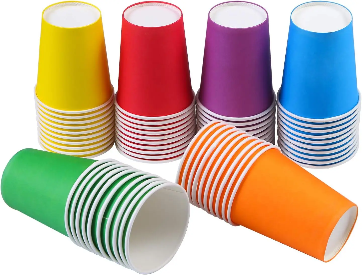 60Pcs 9oz Disposable Paper Cups 6 Colors Party Drinking Cups DIY