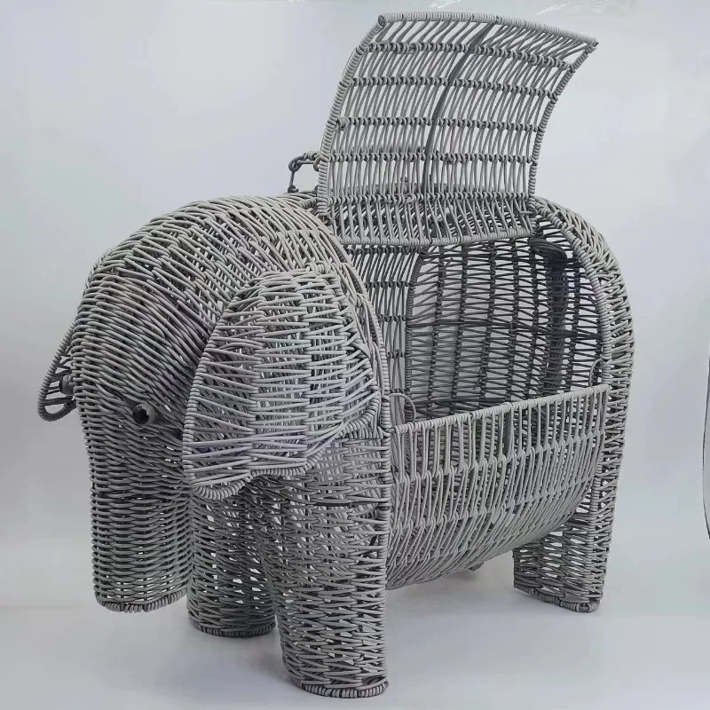 Elephant Ornament American Home Creative Fruit Basket, Handmade Weaving, Extra Large Storage Basket, Practical Home Accessories