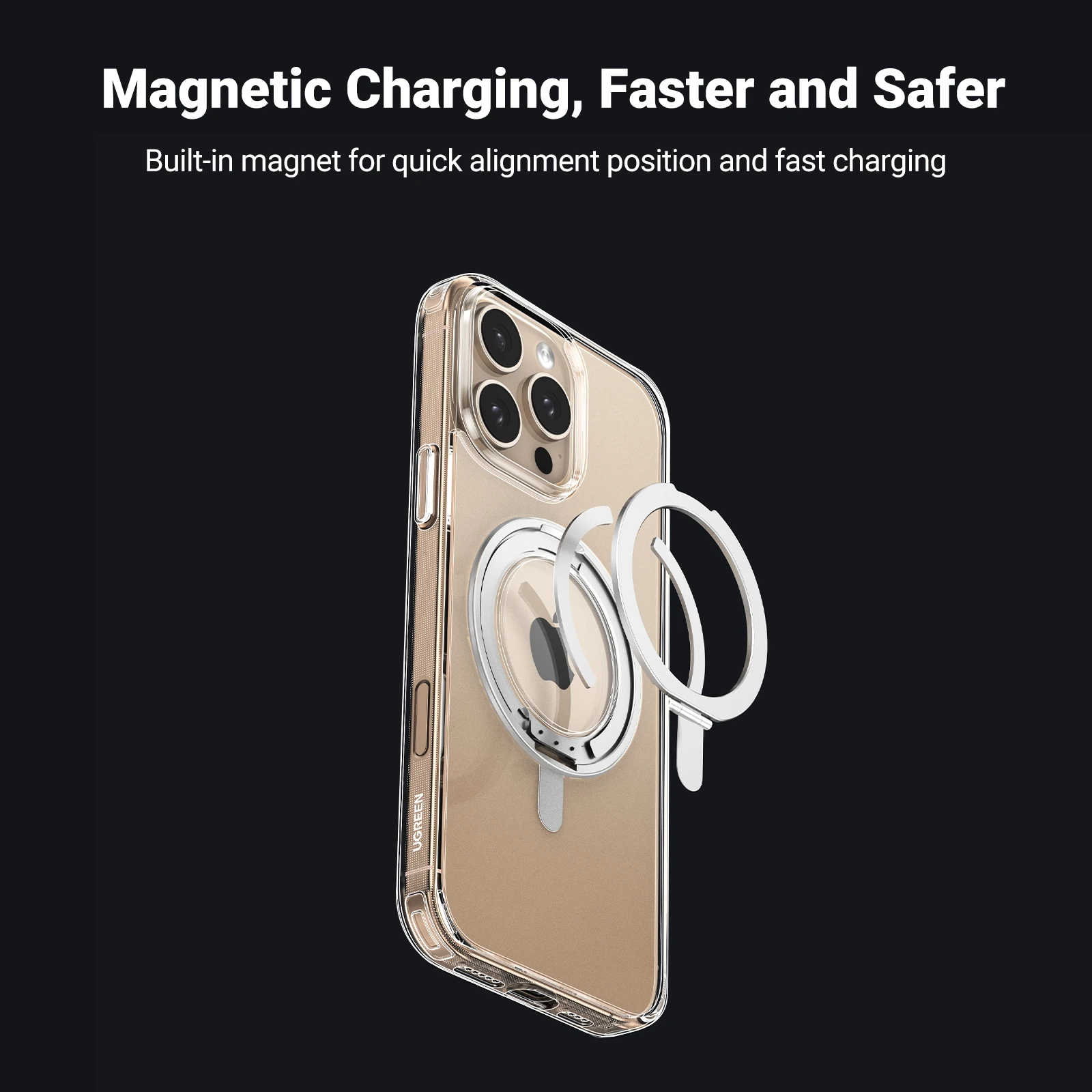 UGREEN-Étui avec support magnétique rotatif à 360 °, housse pour iPhone 16 Pro Max, Magsafe
