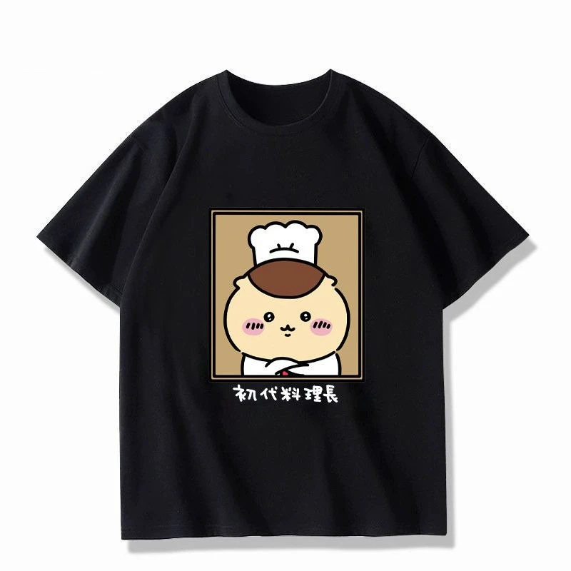 تي شيرت Ji Yi Collaboration Pure Prison Usaki صيفي بأكمام قصيرة للزوجين مع طباعة من القطن الخالص