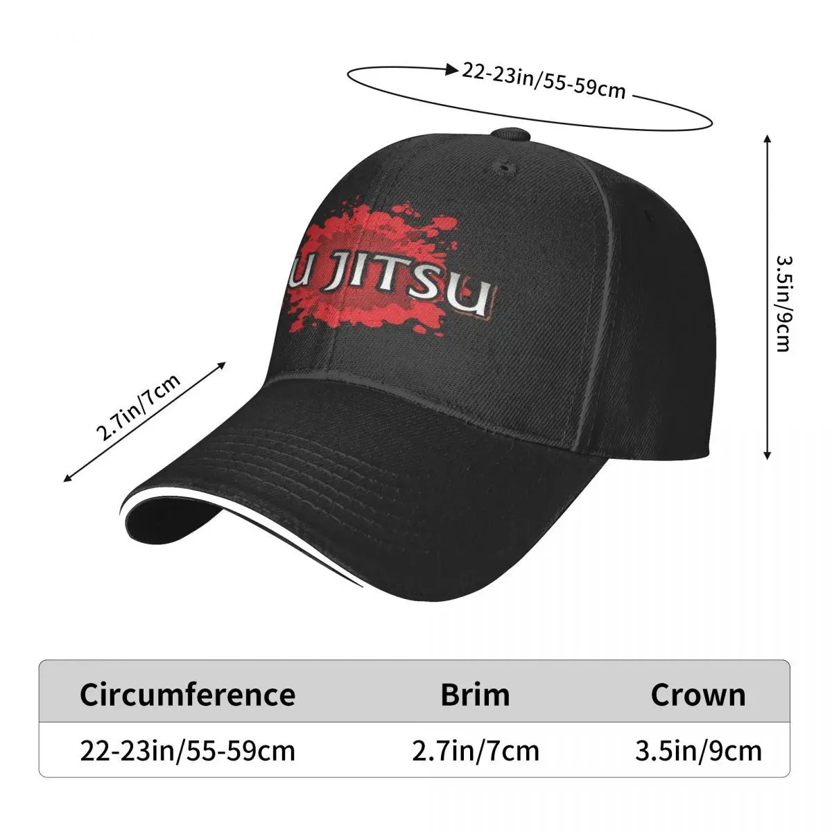 Topi Jiu Jitsu Logo 1631 topi kustom pria topi bisbol musim panas untuk pria topi bisbol pria