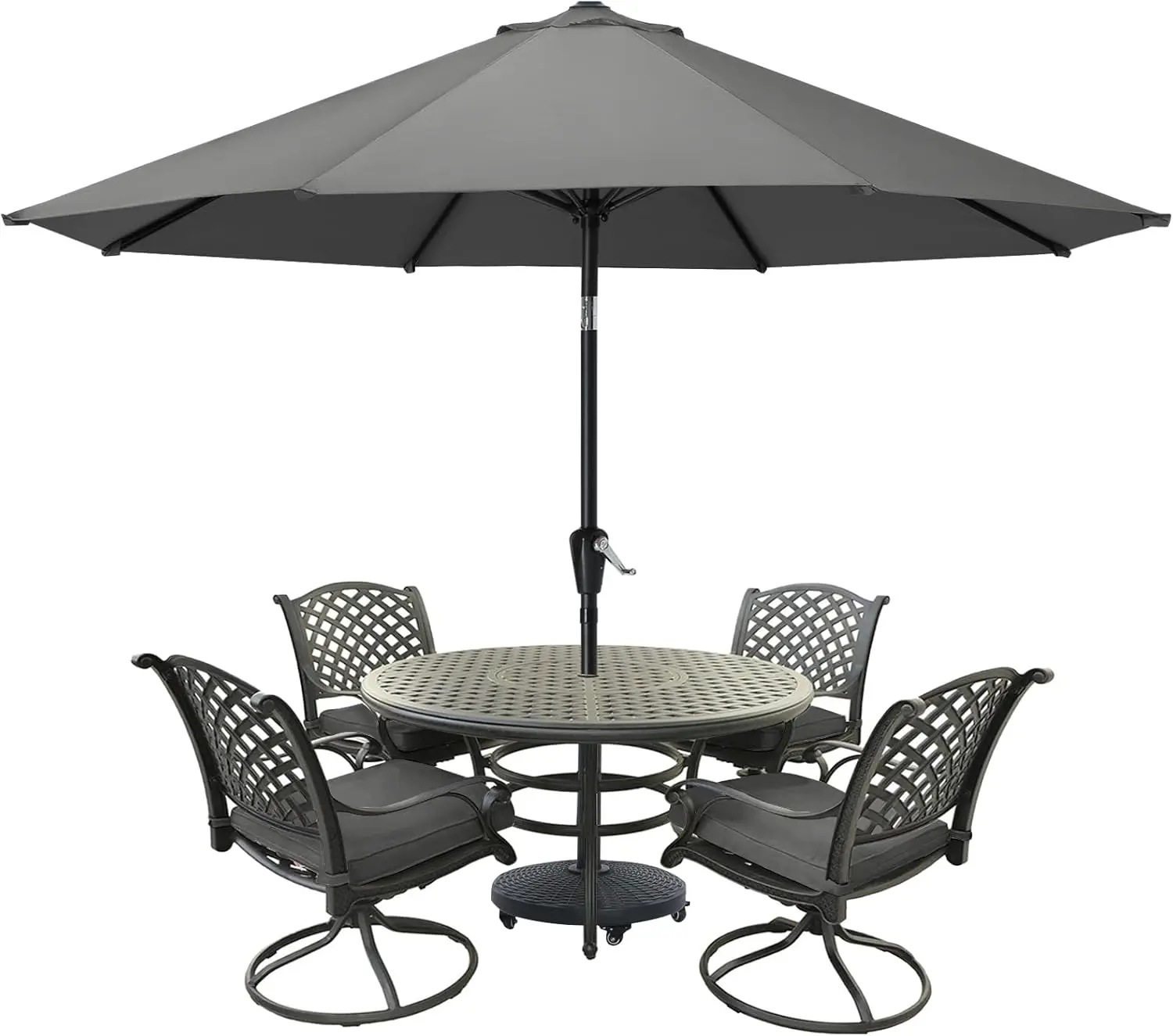 Patio Umbrella for Outdoor Market Table -8 Ribs (10ft,Dark Gray)