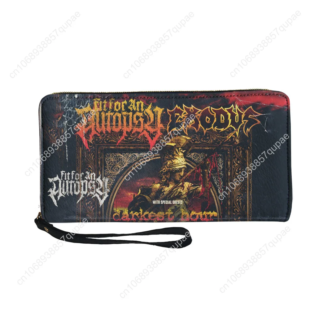 Fit for an Autopsy Band Custom Wallet Purse Mens Womens Teenagers Zipper Long Wallets Double Print  Portable Wallet Gift Bag