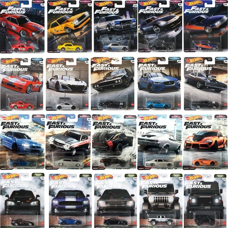 Broken Box Hot Wheels Premium Car Fast and Furious Vehicles Diecast 1/64 Euro Fast Full Force Fast Runner Boys Toys for Children