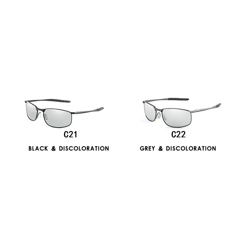Photochromism Fishing Sunglasses Chameleon Men Women Outdoor Driving Sun Glasses Square Sunglasses Anti-UV Eyewear 12-KPBS1830
