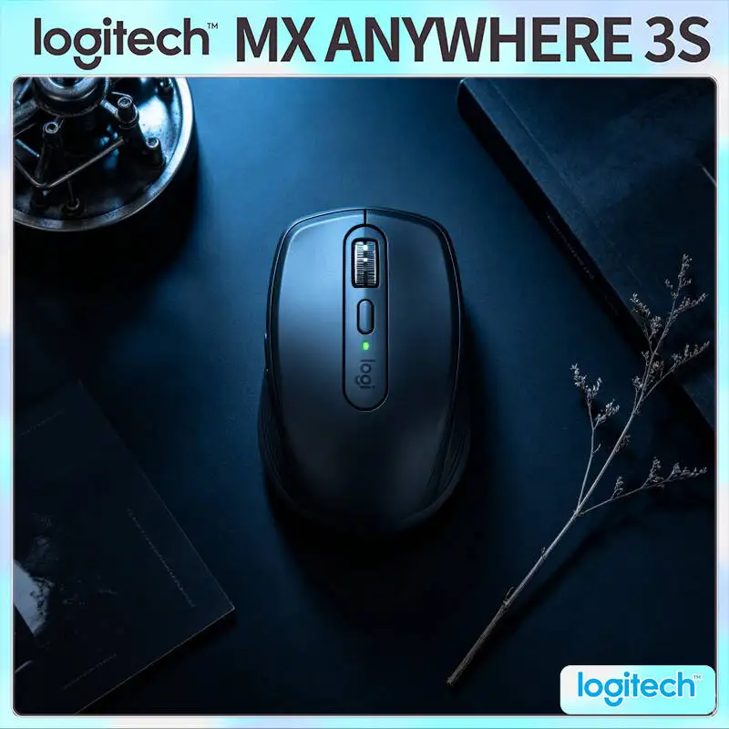 Premium Logitech MX Anywhere 3S - 8K DPI, MagSpeed Scroll, Silent Click, 3-Device Bluetooth for Retail Studio