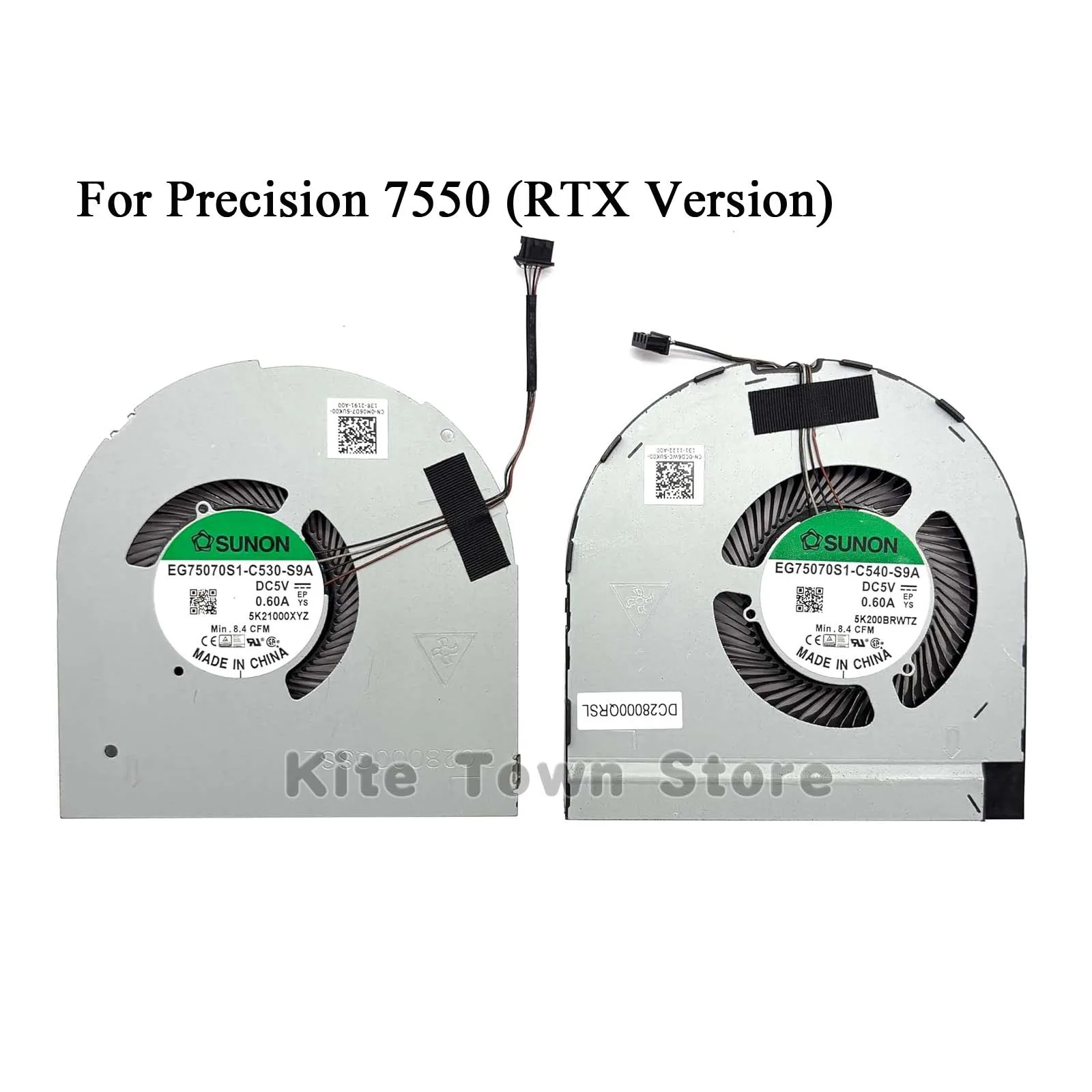 New Original CPU+GPU Fan for DELL Precision 7550 (RTX Version) 0CD6WC 0M06D7 Only fits RTX 3000/4000/5000 Graphics Series