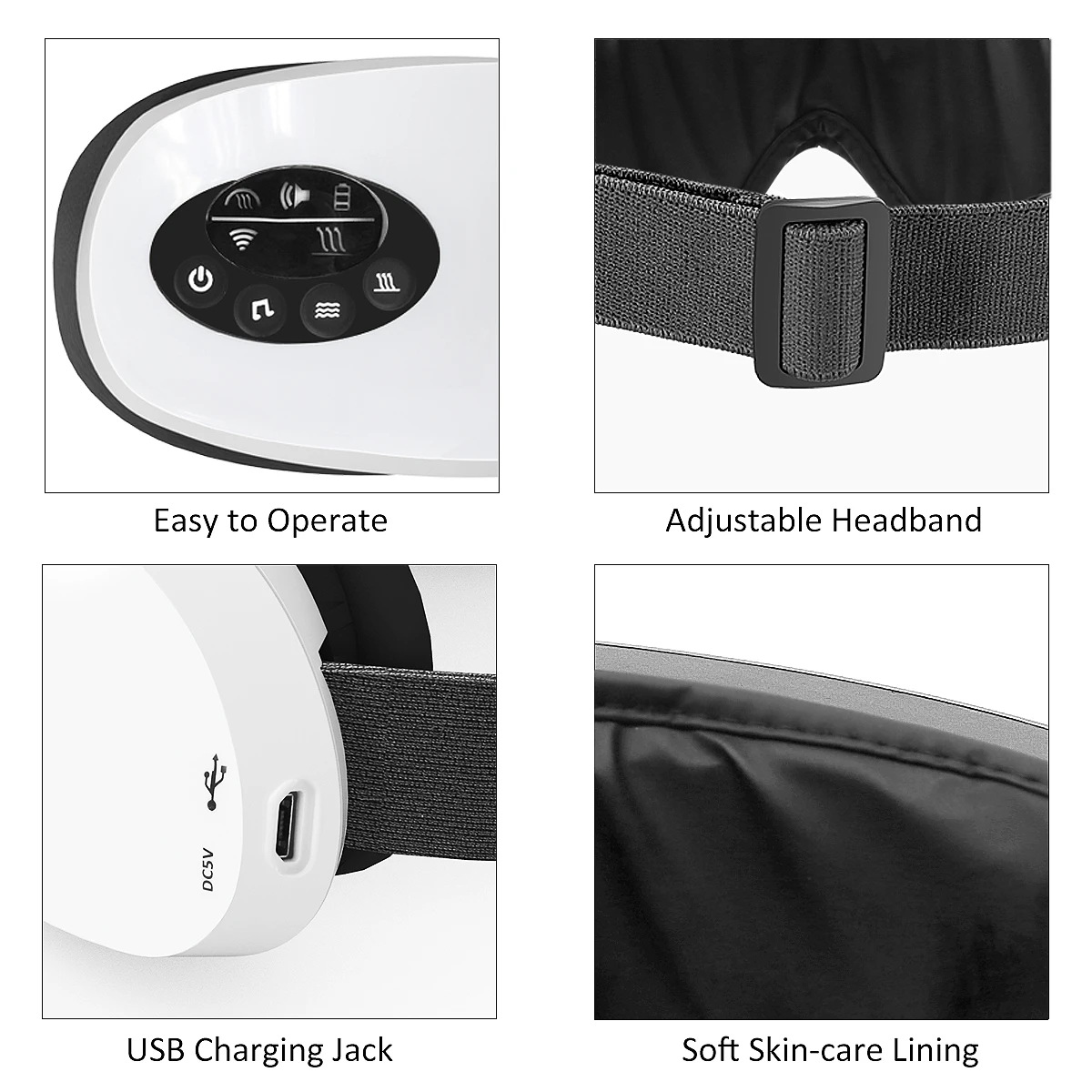 New Eye Massager Hot and Cold , Improve Sleep Music 4d Smart Electric Airbag Vibration Cold Eye Massager With Heat Compression