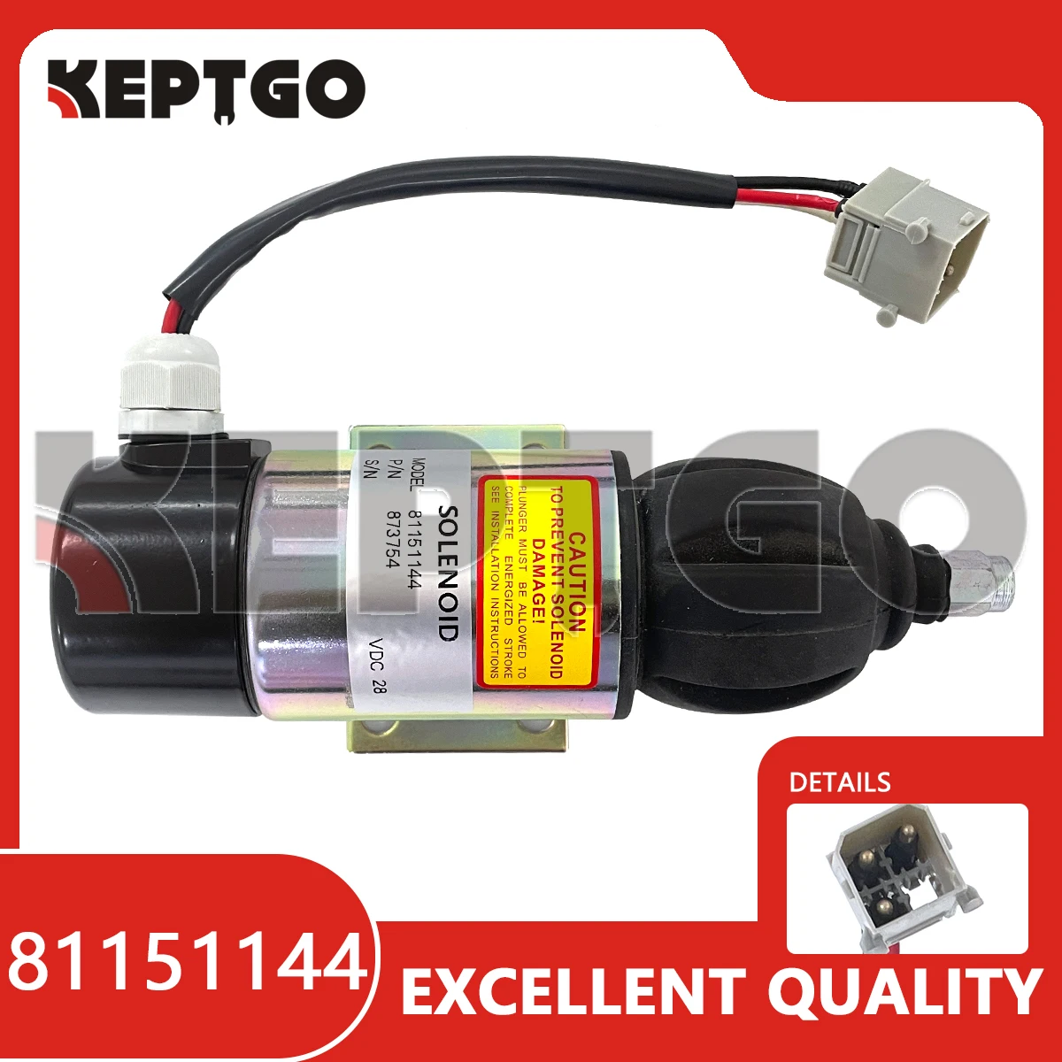 28V 81151144 Fuel Shutoff Solenoid Stop Solenoid For Perkins Volvo Penta Engine 81151144, 872805, 1318039, 1318042