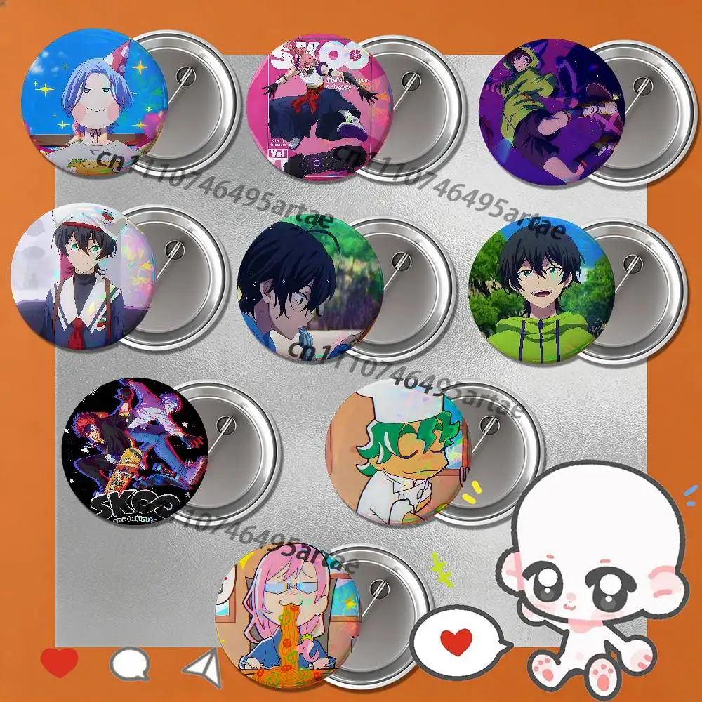 SK8 The I-Infinity Badges25 32 44 58 75mm Round Cosplay Pin Bag Decor Fans Collect Friends Gifts Brooch Souvenir