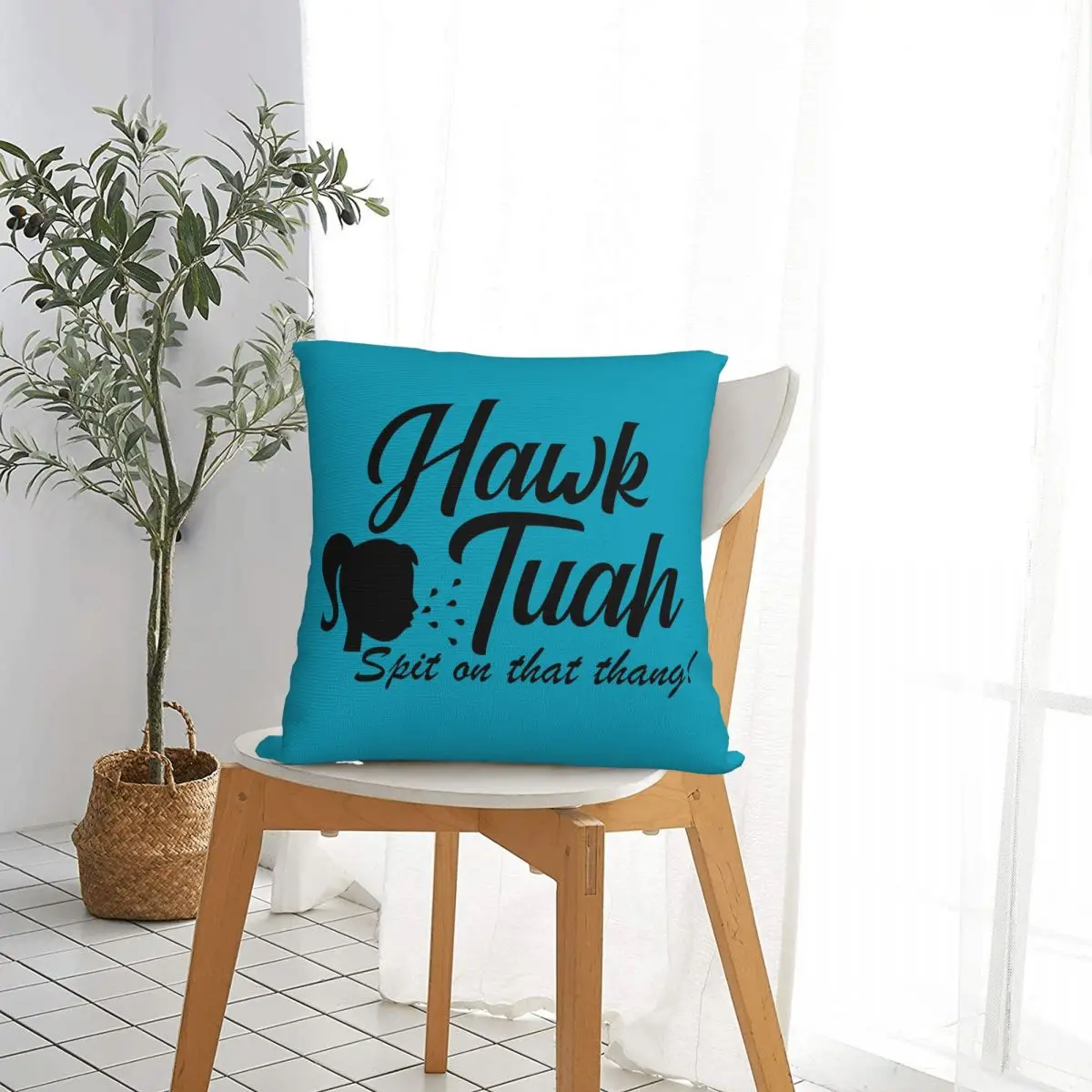 Hawk Tuah Spit On That Thing Square Pillow Cases Funny Pop Meme Cushion Covers Creative Zippered Decorative Pillowcase for Bed