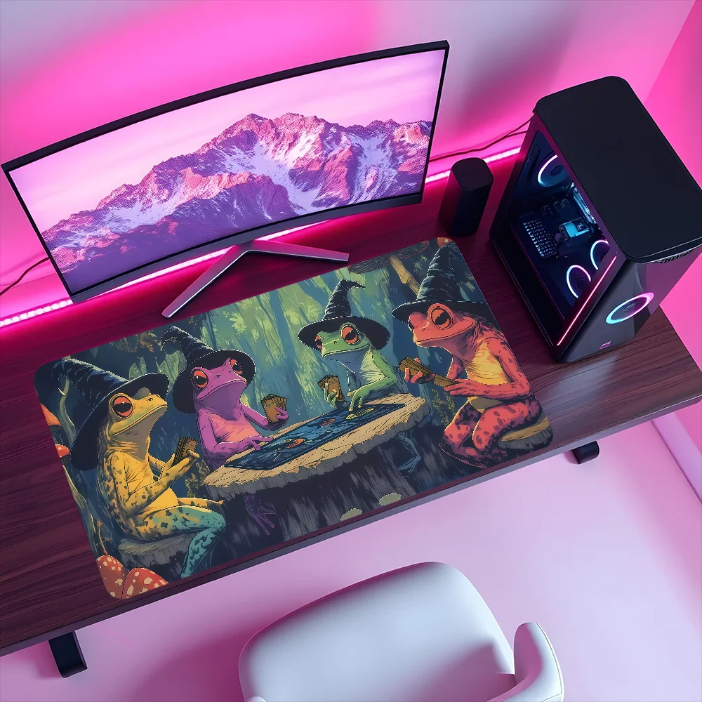 

anime Magic gathering Frog Wizard Mouse Pad Large Non-slip Lockedge Desktop Computer Desk Mat Keyboard MousePad Office Student