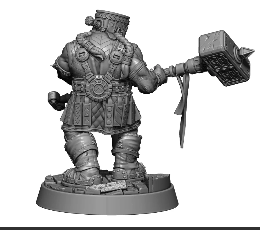 1/32 56mm Resin Model Kits Dwarves Dwarf Warrior Figurine Unpainted No Color RW-197