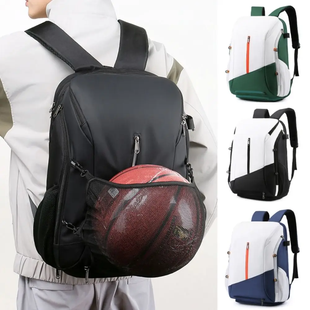 

Waterproof Basketball Student Backpack Large Capacity with Shoe Compartment Baseball Badminton Bag Organizer Zipper Closure