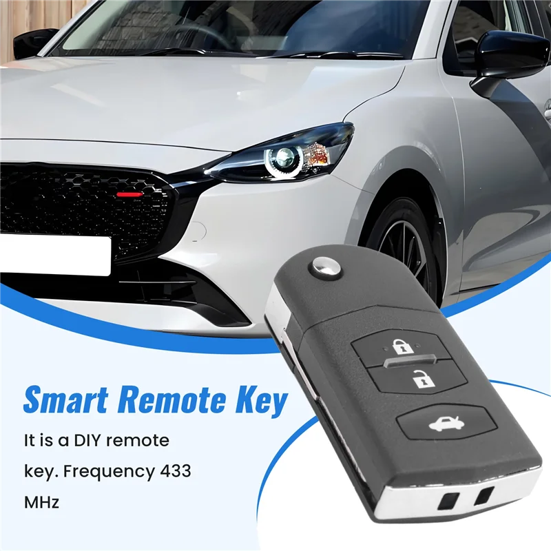

Car Smart Remote Key 3 Buttons 80-Bit 63 Chip Car Key Fob Fit For MAZDA 2 3 5 6 RX8 MX5 433Mhz