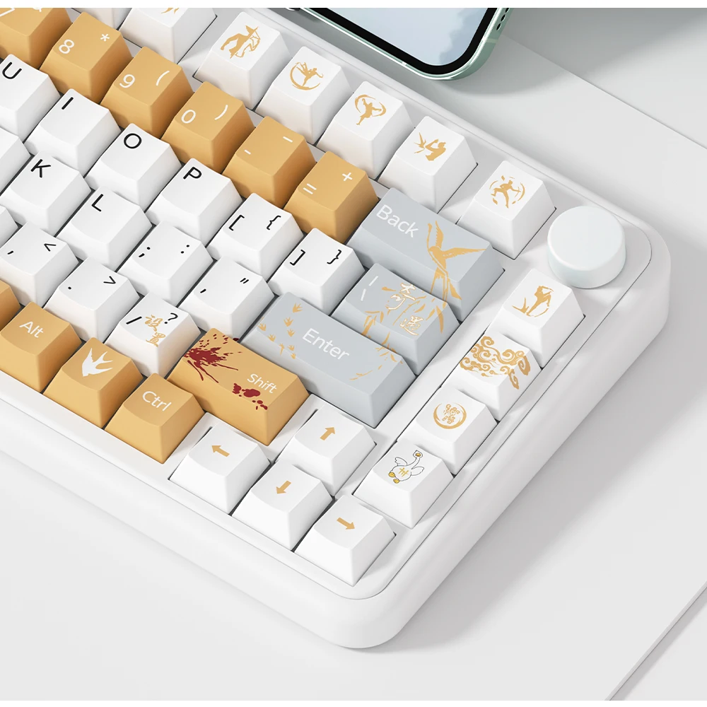 Where Winds Meet Mystical Arts Keycap Set Custom Cherry Profile PBT 138keys Ancient Style Keycap Mechanical Keyboard Accessories