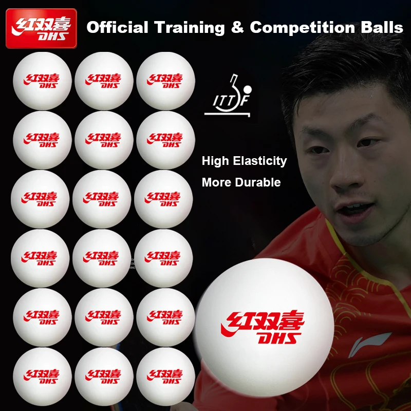 100pcs DHS D40+ Table Tennis Ball ABS New Material Seamed Professional Ping Pong Balls ITTF Approved for Training Competition