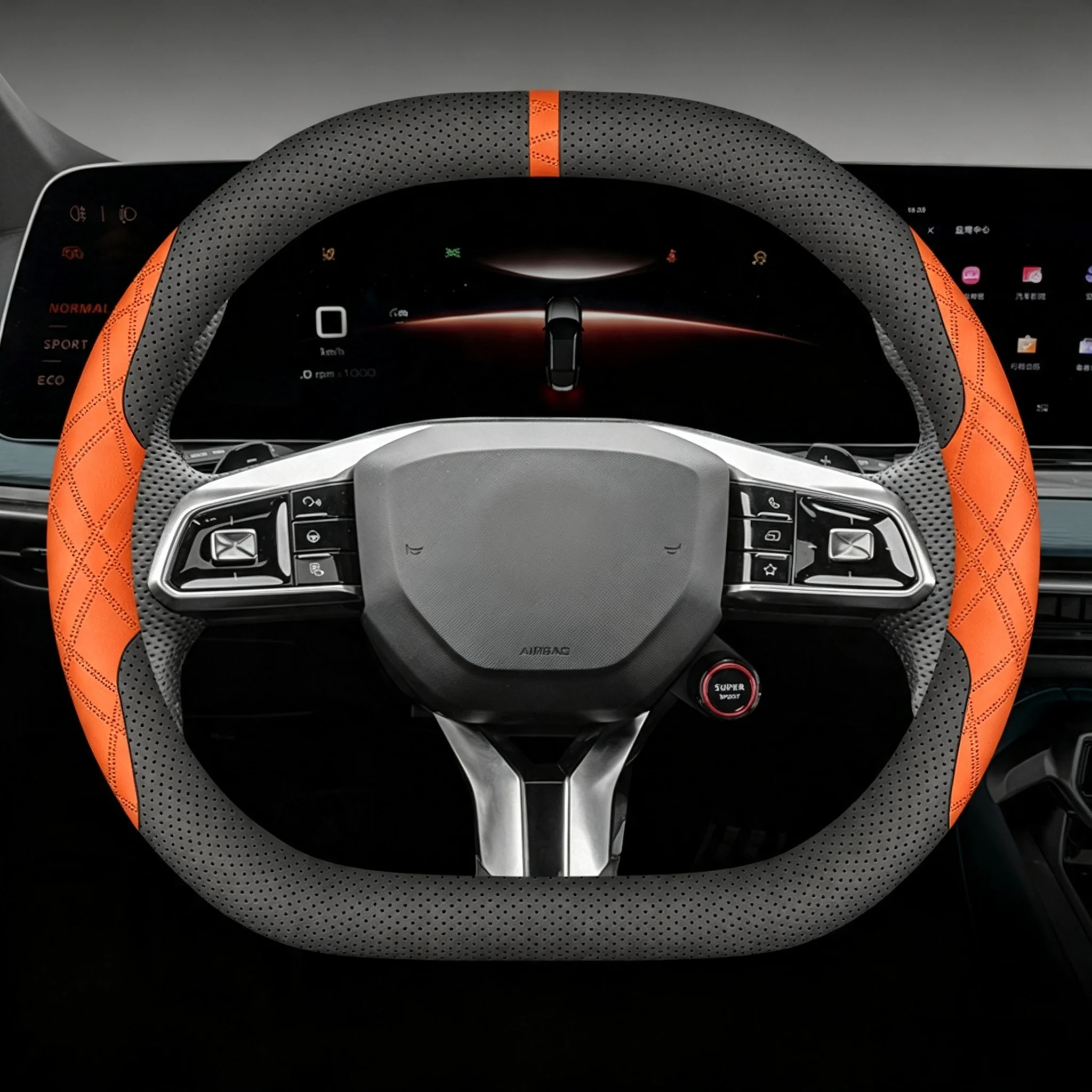 Comfort Grip Steering Wheel Cover 37‑38cm Double‑D For Kia Sorento Niro Ceed Picanto Stonic, Leather Car Interior Accessories