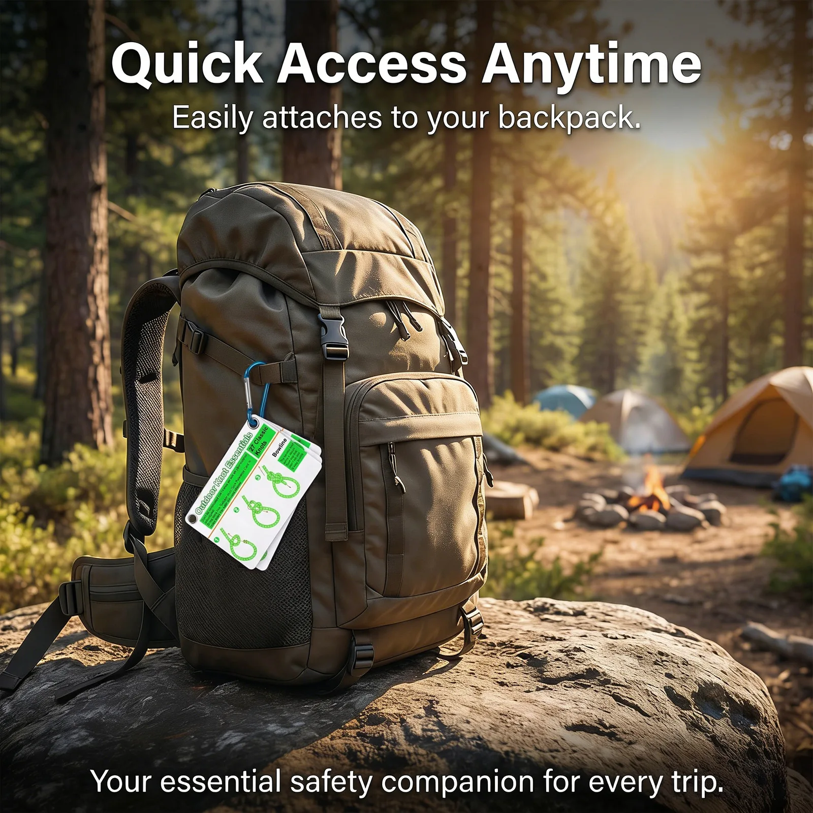 Outdoor Knot Tying Guide Cards Waterproof Plastic Reference Backpack Emergency Survival Gear For Boy Scouts Hikers Camping Gifts image 5
