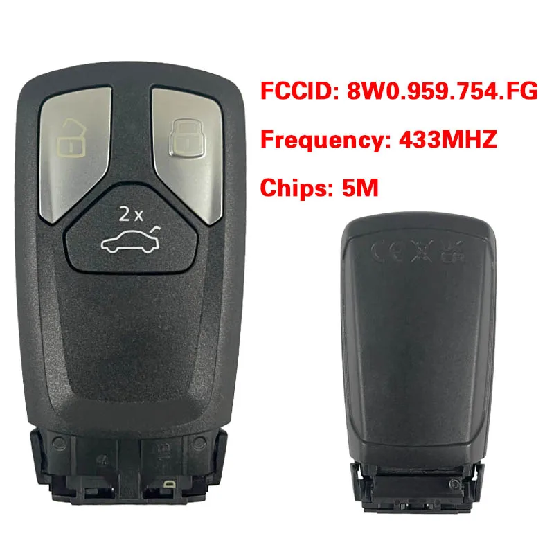 CN008146 original Uninitialized high configuration KEY Suitable for Audi remote control 433Mhz 5M chip 8W0959754FG Keyless GO