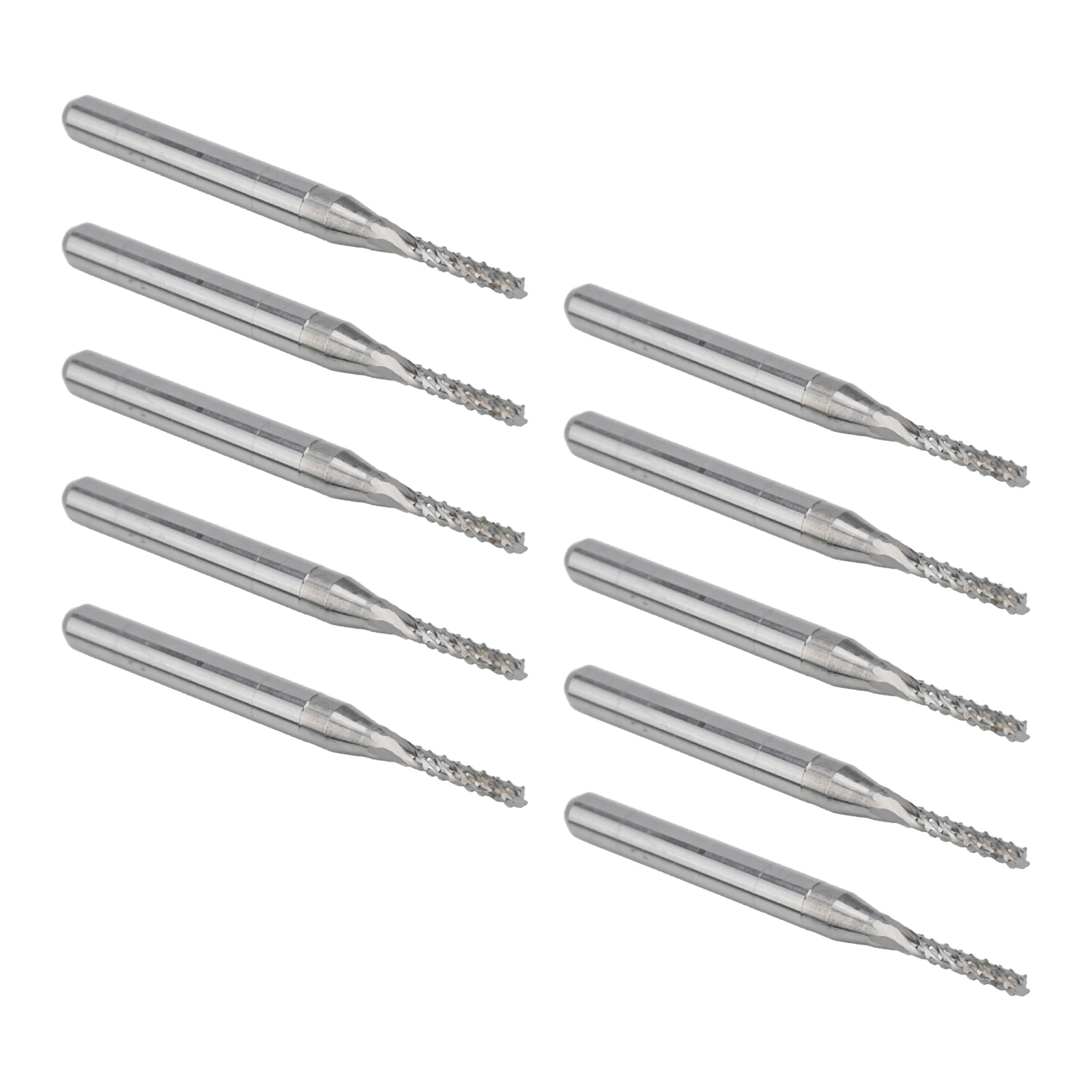 High Performance Carbide End Mill Engraving Router Bits 10pcs Set 1 5mm Diameter for CNC For PCB Machines 18 Shank Length