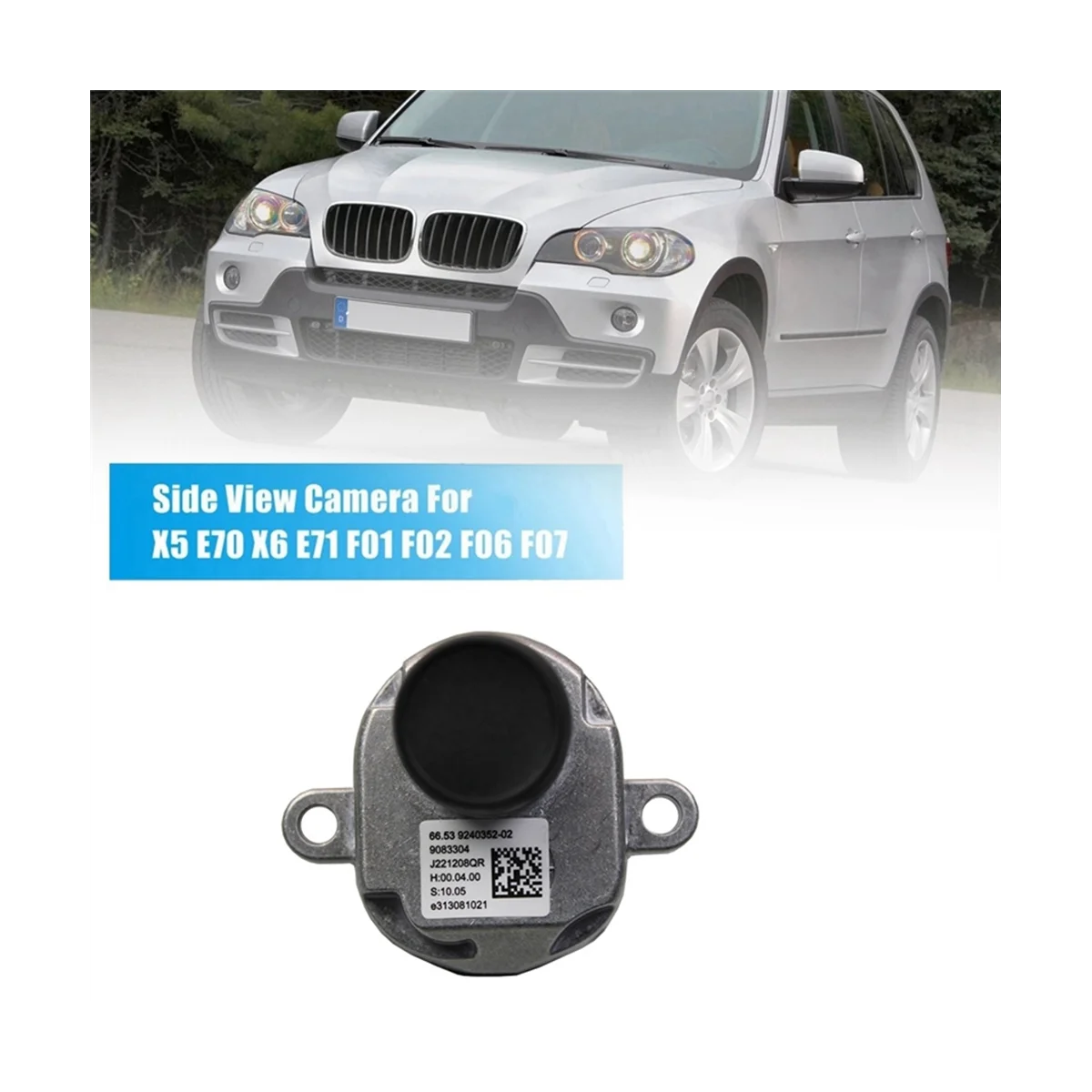 Cámara de respaldo de vista lateral envolvente delantera izquierda para BMW X5, E70, X6, E71, F01, F02, F06, F07, F10, F11, F12, 66539240352-01