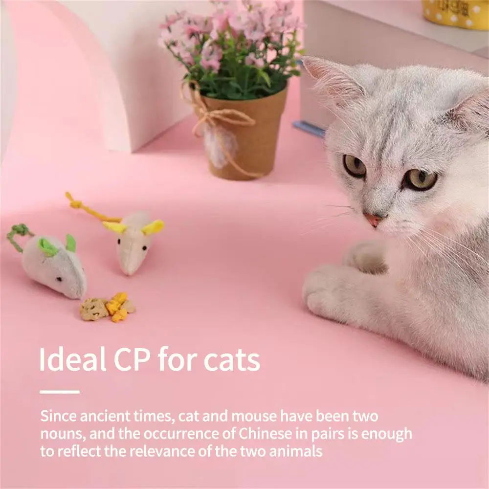 6-1PCS Mouse Colorful Plush Mouse Scratch-resistant Catnip Play Chase Exercise Interactive Toys Pet Supplies For Indoor Cat Toy