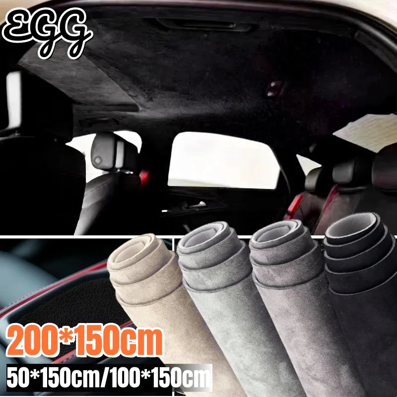 

Suede Auto Headliner Fabric with Foam Backing Black Car Interior Replacement Material for Car Truck SUV RV Roof Home Repair DIY