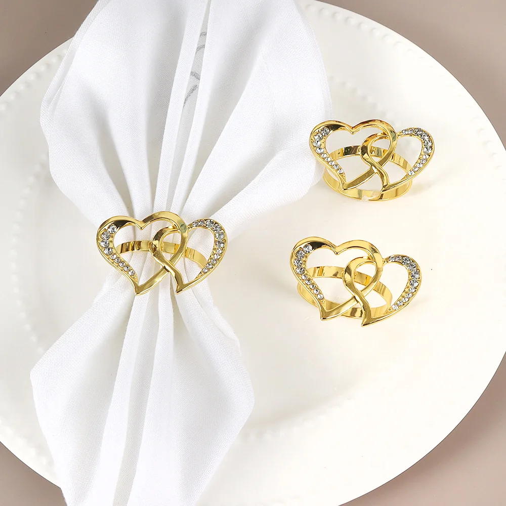 Love napkin ring European style meal buckle napkin ring Valentine\'s Day hotel wedding party table decoration napkin buckle