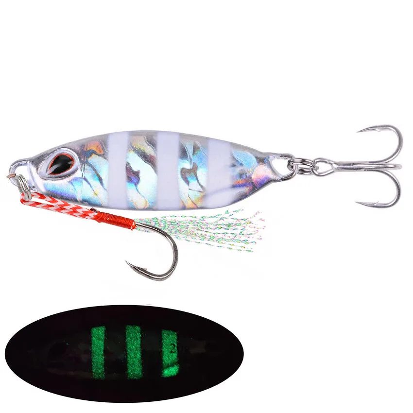 Metal Slow Jig Cast Spoon15g- 40g 50g Artificial Bait Shore Fishing Jigging Lead Metal Stripe Fishing Lures Jigs 17pcs Lure Set