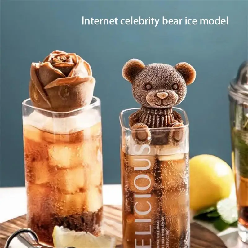 Silicone Ice Bear Mold Easier Demoulding Silicone Mold Little Bear Ice Bear Mold Texture Is Clearer Resin Jewelry Ice Cubes