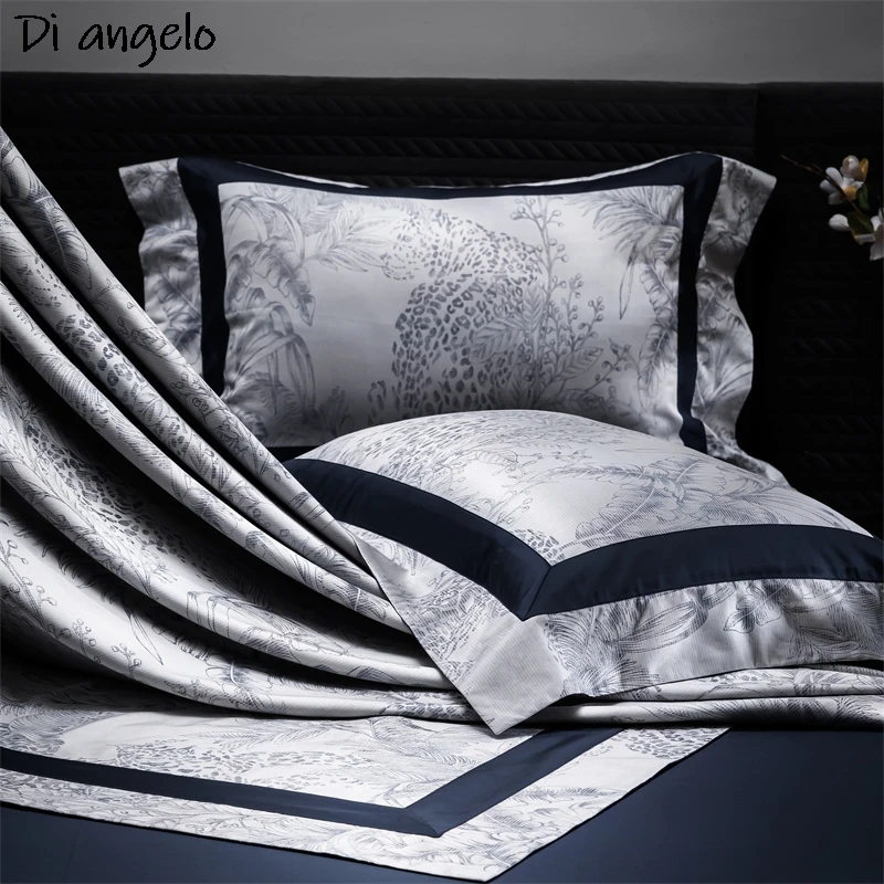 Imagem -04 - Algodão Egípcio Impressão Bedding Sets Roupa de Cama Flor Capa de Edredão Lençol Fronha 800tc Rainha Rei Europeu l