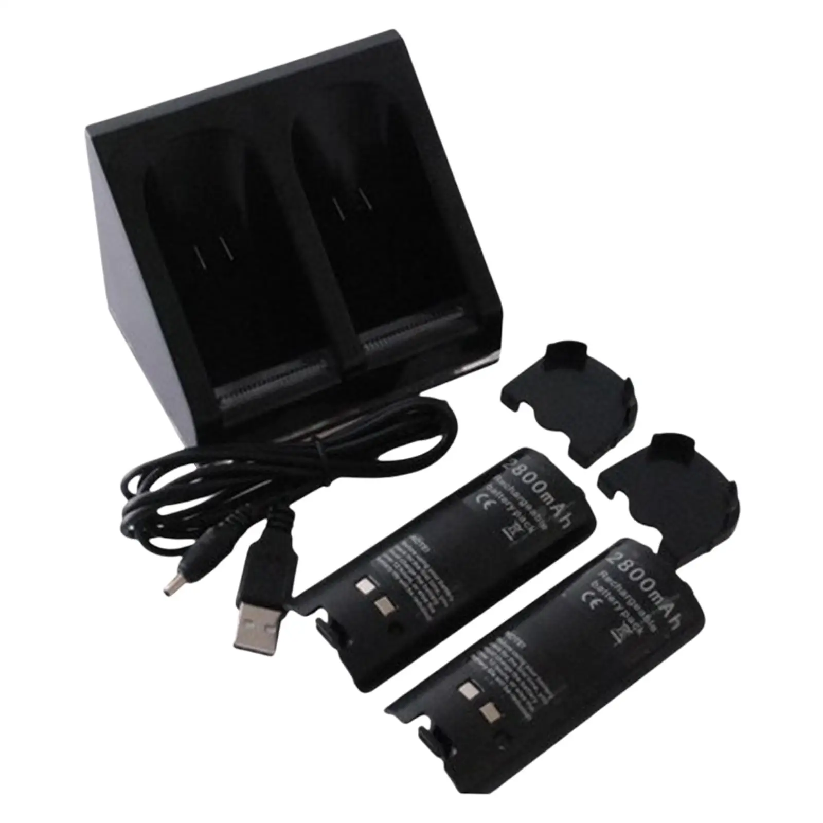 Doca de Carregamento Duplo para Controle Remoto Wii, 2 Portas, Estação de Carga, Carregador Inteligente, Recarregável, Gamepad, Acessórios Do Jogo