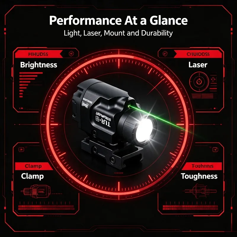 Integrated Lamp Green Red Laser Dual Light Source High Lumen 20MM Clamp Wear Resistant Accessories