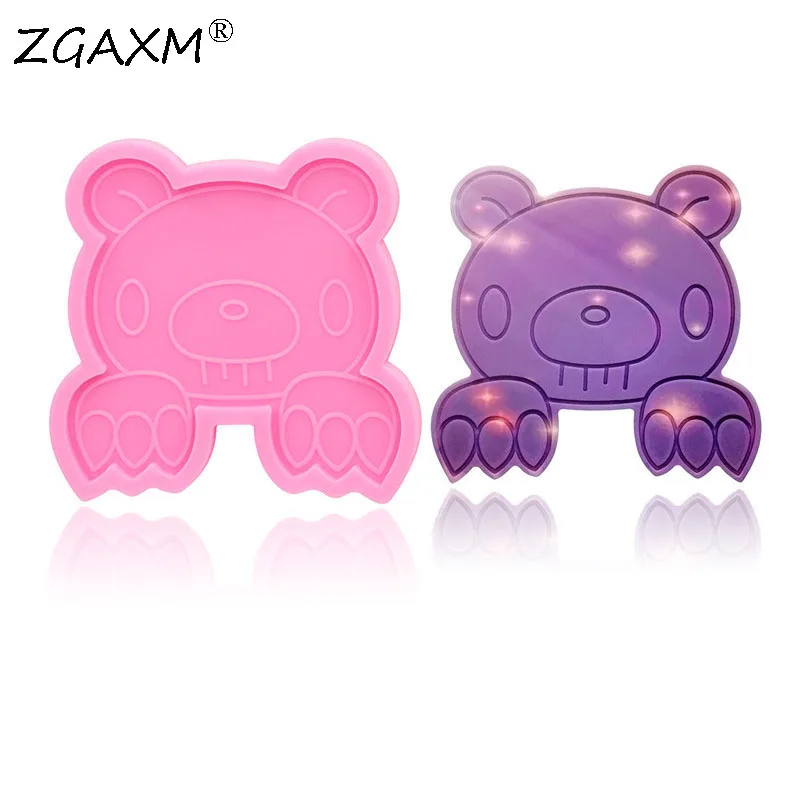 

LM 1166 - Bear Face shaker Keychain hanging decoration Icing cake Mould Silicone Polymer Clay epoxy resin mold