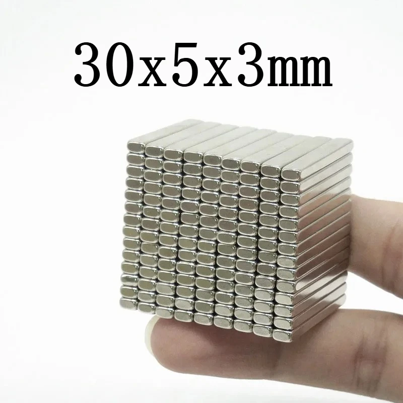 30x5x3mm Thin Quadrate Permanent Magnets Thickness 3mm Neodymium Magnet N35 NdFeB 30x5x3 mm Strong Magnetic Magnets 30*5*3mm