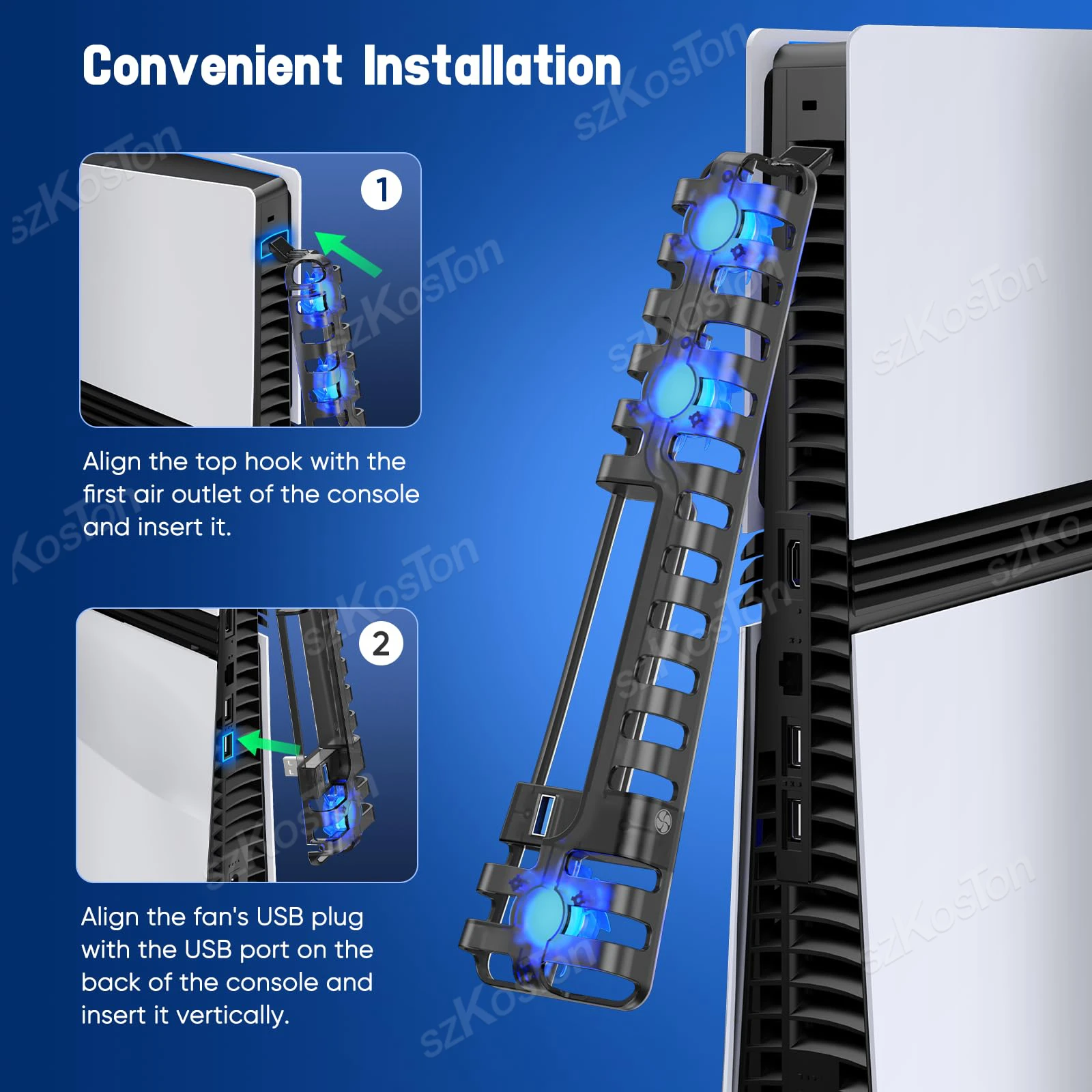 For PS5 Pro & PS5 Slim Console Cooling Fan Auto Adjustable Temperature Cooling System for PlayStation5 Pro Games Accessories