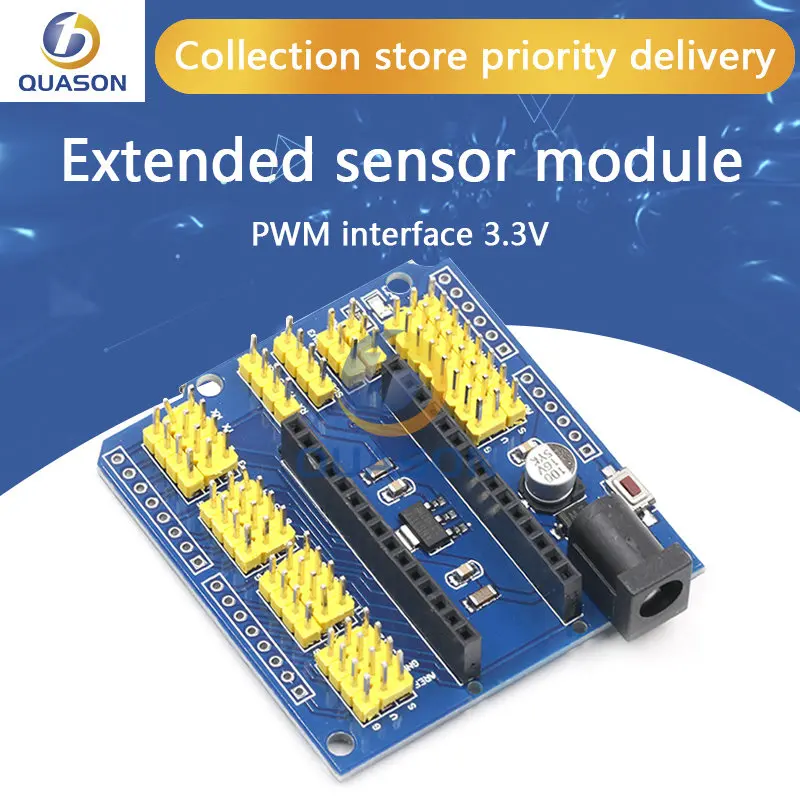 NANO I/O IO Expansion Sensor Shield Module For Arduino  R3 Nano V3.0 3.0 Controller Compatible Board I2C PWM Interface 3.3V