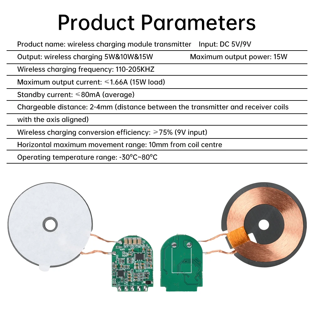 15W Wireless Charging Module Transmitter PCBA Wireless Charger Motherboard Magnetic Wireless Charging Motherboard With Coil